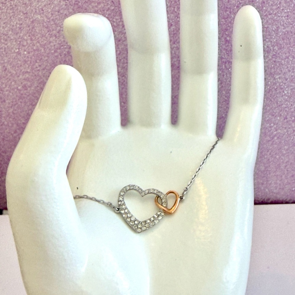 Swarovski Two-Tone Heart Bracelet